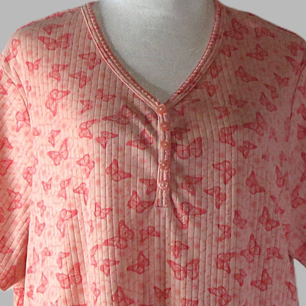 Fashion Bug Women's Butterfly Print Short Sleeve Blouse Top Size 18/20W (C496)